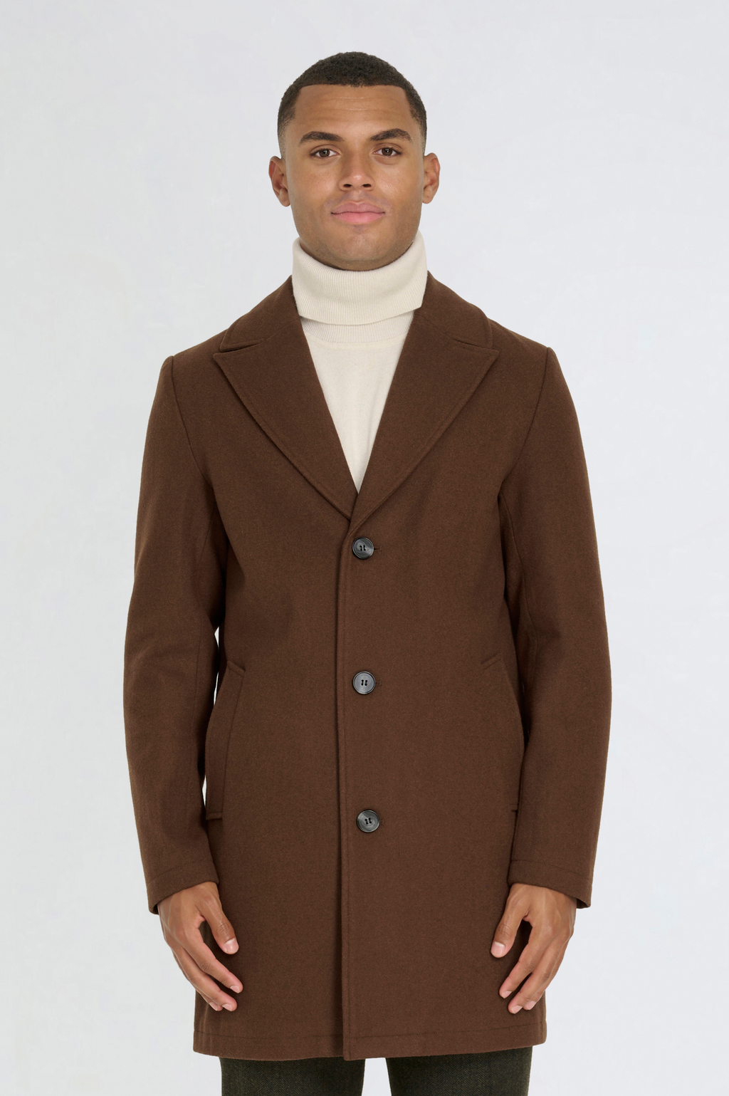Wool Overcoat in Brown | Harry Brown London – Harry Brown Menswear