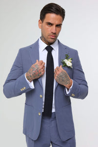 Blue Linen Blazer perfect for Prom events, weddings and race day.