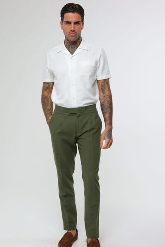Green Linen Trousers perfect for Prom events, weddings and race day.