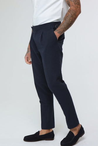 Elevate your formal style with these luxurious Navy Blue Linen Trousers! Perfect for Prom, weddings, and race day, these trousers will make you stand out in any crowd.