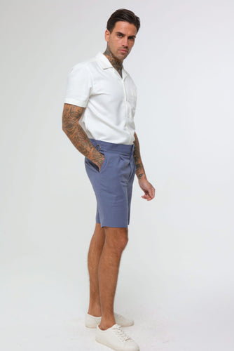 Blue Linen Shorts perfect for summer events.