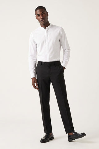 JOSHUA White Grandad Cotton Shirt