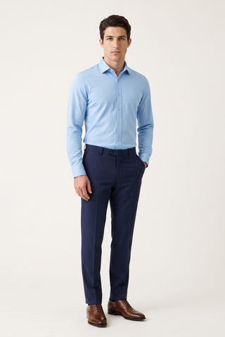 Harry Brown Pique Shirt in Light Blue