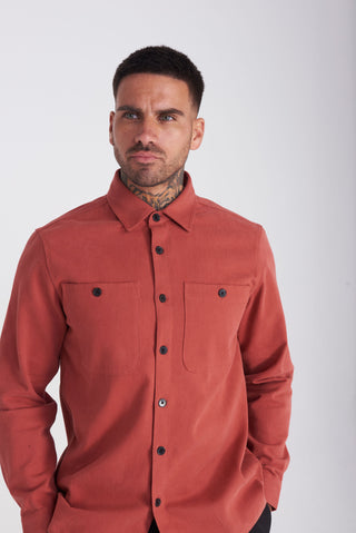 Palma cord Over Shirt in Terracotta
