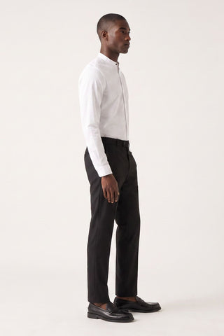 JOSHUA White Grandad Cotton Shirt