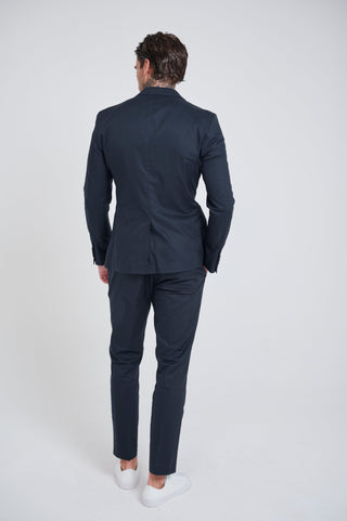 Harry Slim Fit Paper Touch Cotton Single Breasted Suit Blazer in Navy