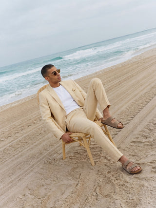 Giacomo Slim Fit Suit Trousers in Butternut