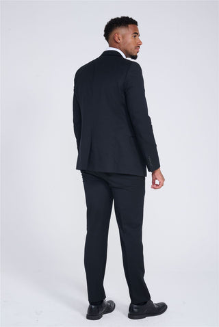 Charlie Three Piece Slim Fit Suit in Black