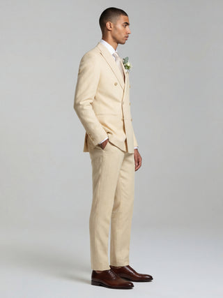 Giacomo Slim Fit Double Breasted Suit Jacket in Butternut