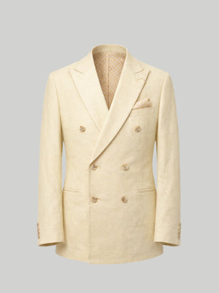 Giacomo Slim Fit Double Breasted Suit Jacket in Butternut