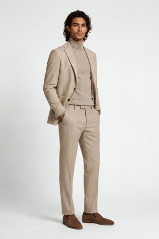 Adam Wool Tweed Suit Trousers in Ecru