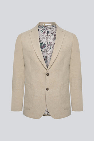 Adam Wool Tweed Suit Jacket in Ecru