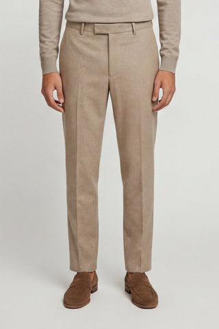 Adam Wool Tweed Suit Trousers in Ecru