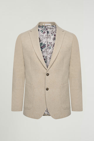 Adam Wool Tweed Two Piece Suit in Ecru