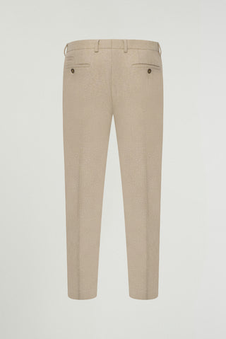 Adam Wool Tweed Two Piece Suit in Ecru