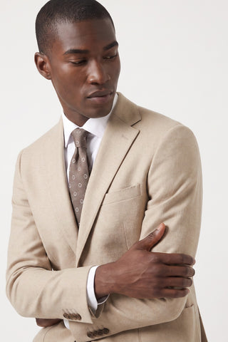 Adam Wool Tweed Two Piece Suit in Ecru