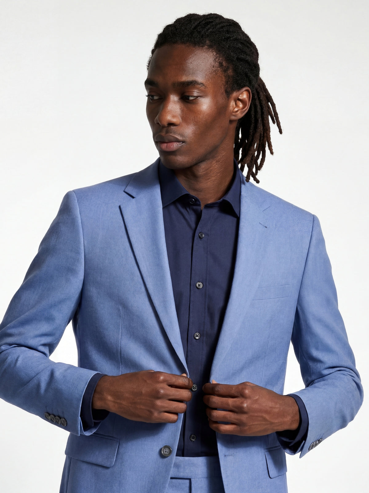 Alex Harry Brown Suit Jacket in Light Blue