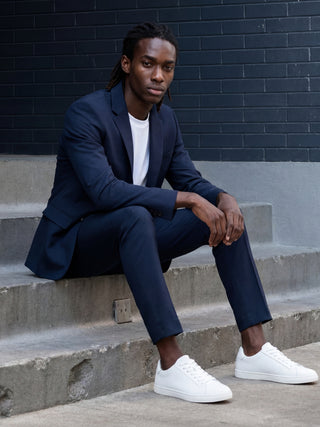 Alex Harry Brown Suit Trousers in Navy