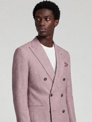 'PRE-ORDER ONLY' Giacomo Slim Fit Double Breasted Suit Jacket in Berry