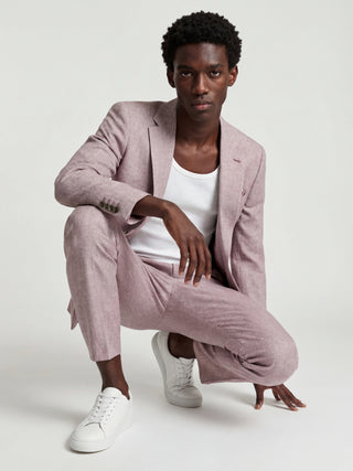 Giacomo Slim Fit Suit Trousers in Berry