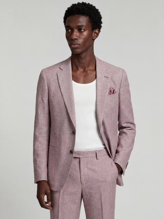 Giacomo Slim Fit Single Breasted Suit Jacket in Berry