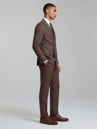 Giacomo Slim Fit Double Breasted Suit Jacket in Brown