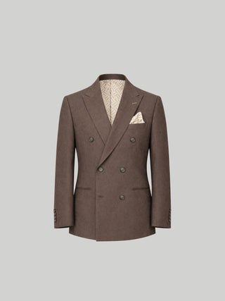 Giacomo Slim Fit Double Breasted Suit Jacket in Brown