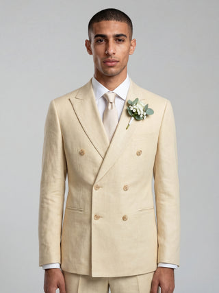 'PRE-ORDER ONLY' Giacomo Slim Fit Double Breasted Suit Jacket in Butternut