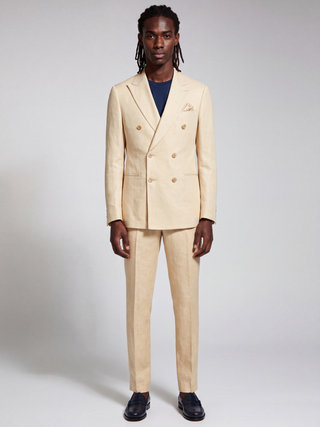 Giacomo Slim Fit Double Breasted Suit Jacket in Butternut