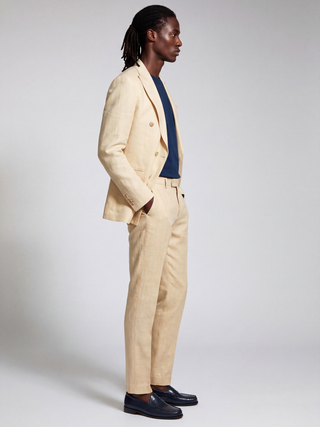 Giacomo Slim Fit Double Breasted Suit Jacket in Butternut