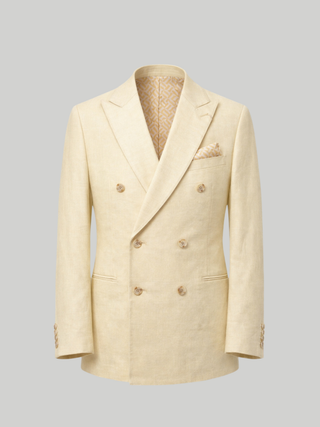 Giacomo Slim Fit Double Breasted Suit Jacket in Butternut