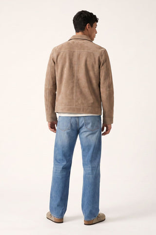 Remo Suede Harrington Jacket in Camel