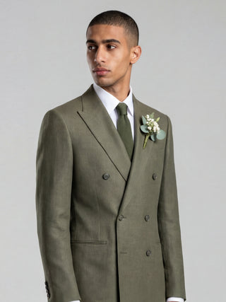 'PRE-ORDER ONLY' Giacomo Slim Fit Double Breasted Suit Jacket in Dark Green