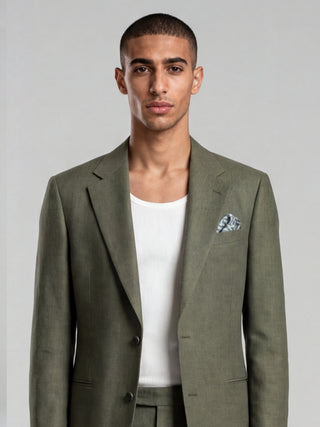 'PRE-ORDER ONLY' Giacomo Slim Fit Single Breasted Suit Jacket in Dark Green