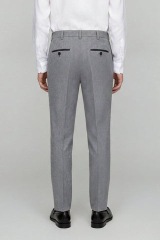 Eton Wool Tweed Suit Trousers in Grey