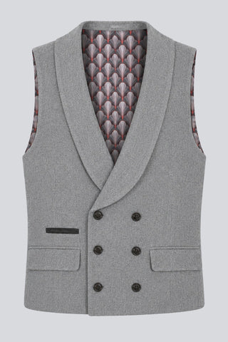 Eton Wool Tweed Suit Waistcoat in Grey