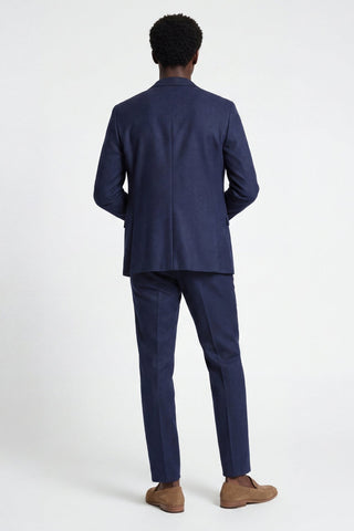 Eton Wool Tweed Suit Jacket in Navy