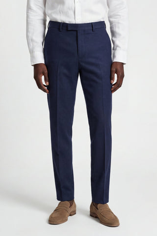 Eton Wool Tweed Suit Trousers in Navy