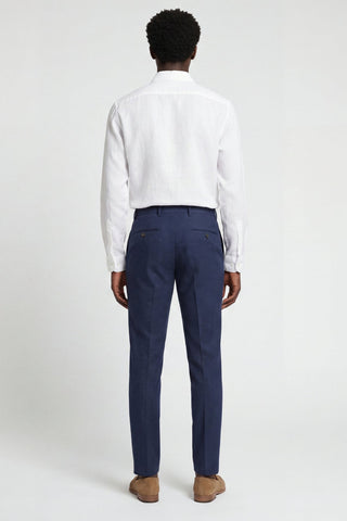 Eton Wool Tweed Suit Trousers in Navy