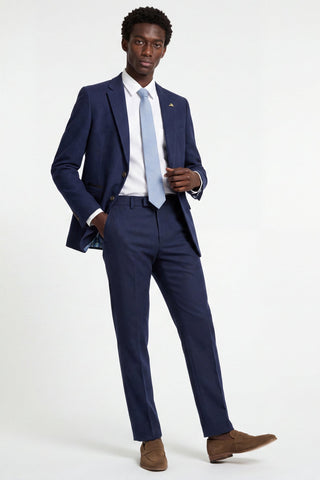 Eton Wool Tweed Suit Trousers in Navy