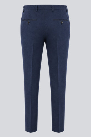 Eton Wool Tweed Suit Trousers in Navy