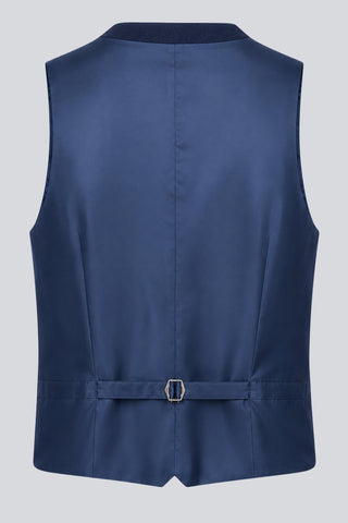 Eton Wool Tweed Suit Waistcoat in Navy