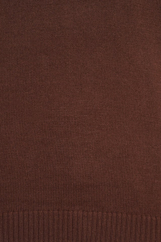 Evan Knitted Mock Neck Chocolate Jumper