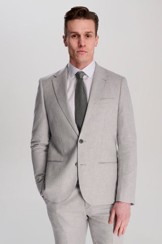 Giacomo Slim Fit Cotton Linen Suit Jacket in Grey