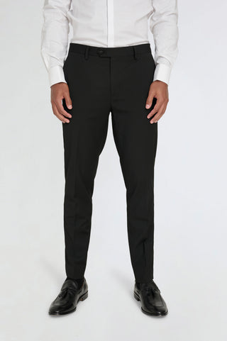 Oliver Three Piece Wool Slim Fit Dinner Suit in Black