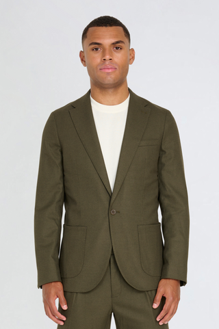 Arthur Flannel Blazer in Khaki