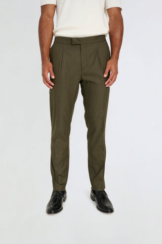 Arthur Flannel Trousers in Khaki