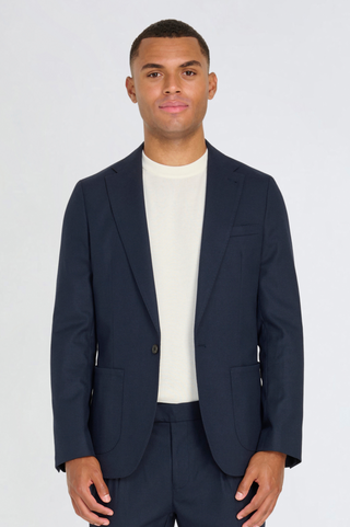 Arthur Flannel Blazer in Navy