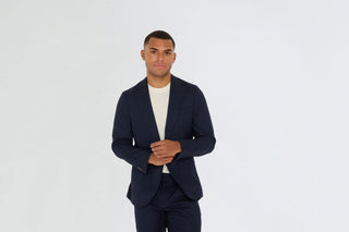 Arthur Flannel Blazer in Navy