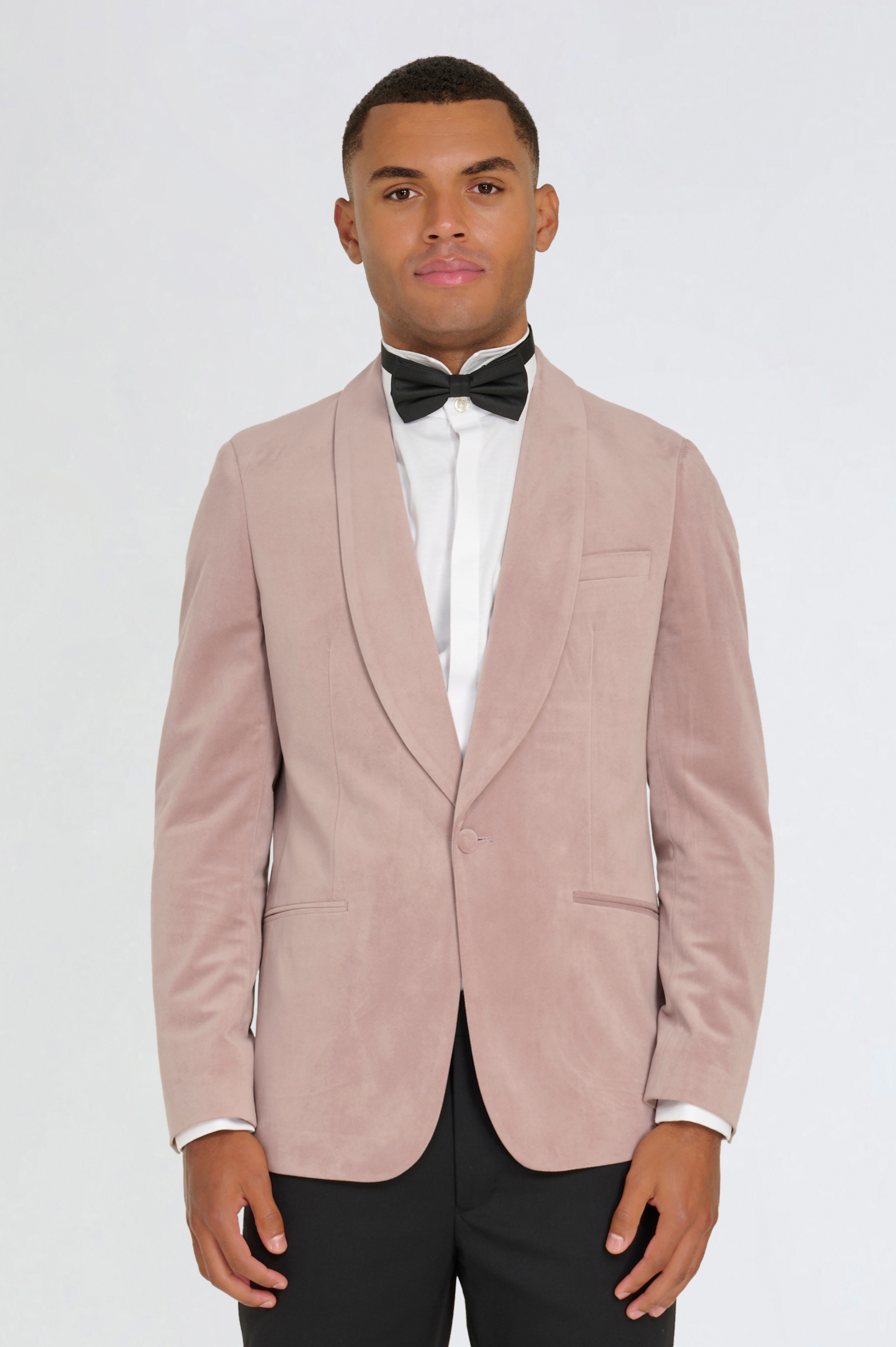 Velvet Tuxedo Jacket Blazer in Pink Unique Suit Harry Brown